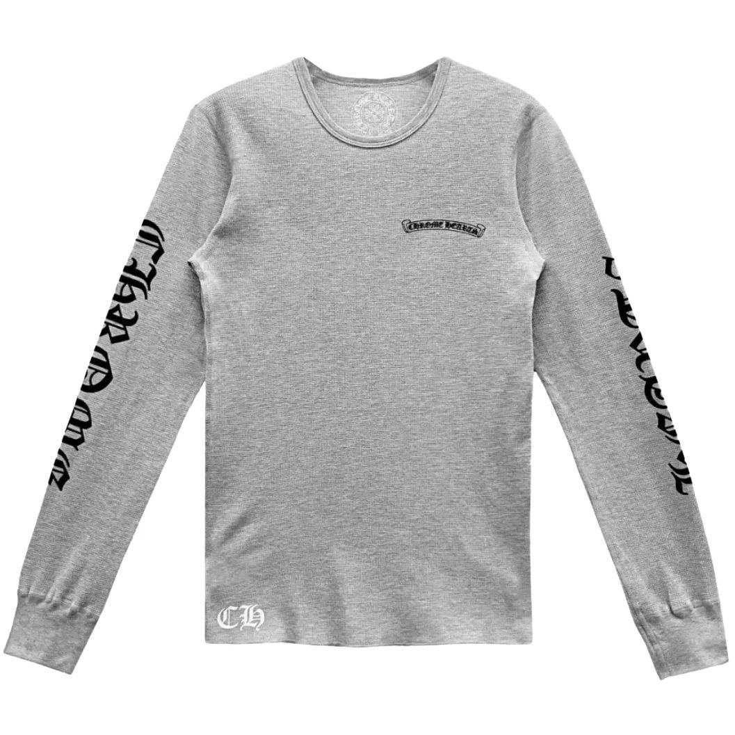 Chrome Hearts Scroll Logo Grey Thermal Long Sleeve