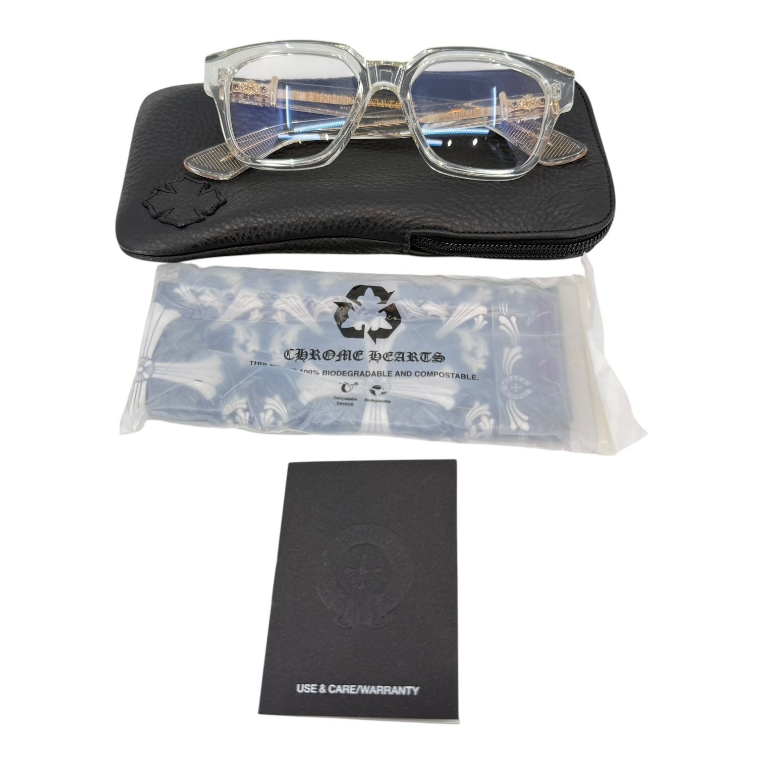 Chrome Hearts Vagillionaire II Crystal/18k Gold Plated Glasses
