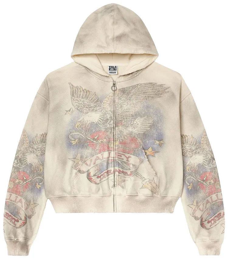 Vale Forever Nostalgia Zip Up Hoodie Cream