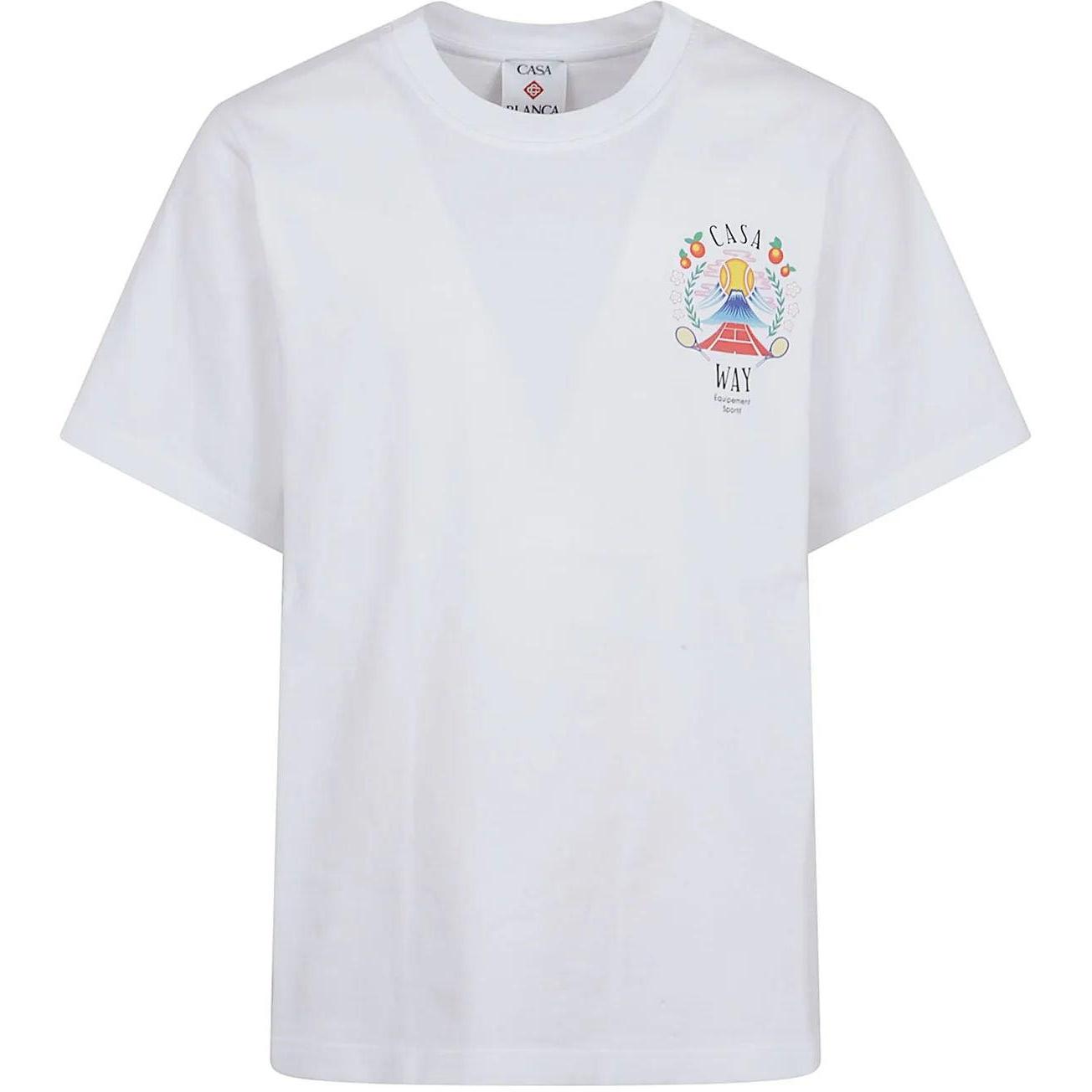 Casablanca Way Mountain Short Sleeve T-Shirt White
