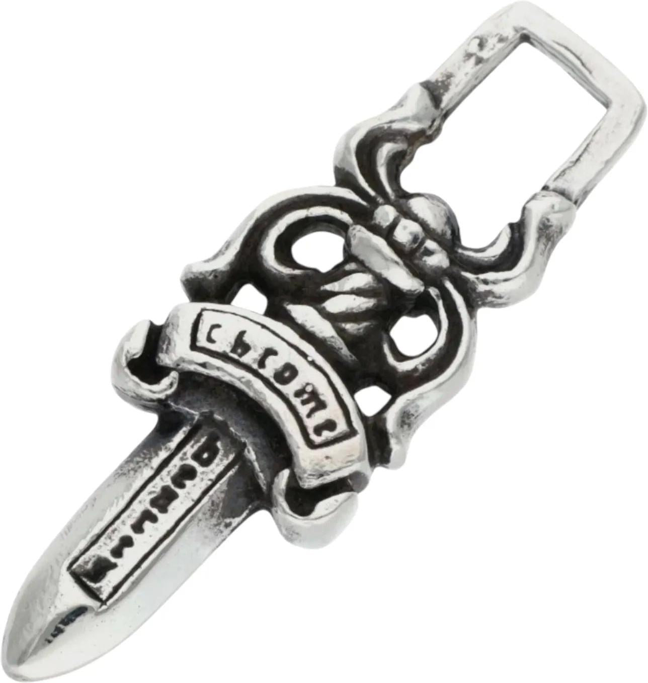 Chrome Hearts Silver Zipper Dagger Pendant