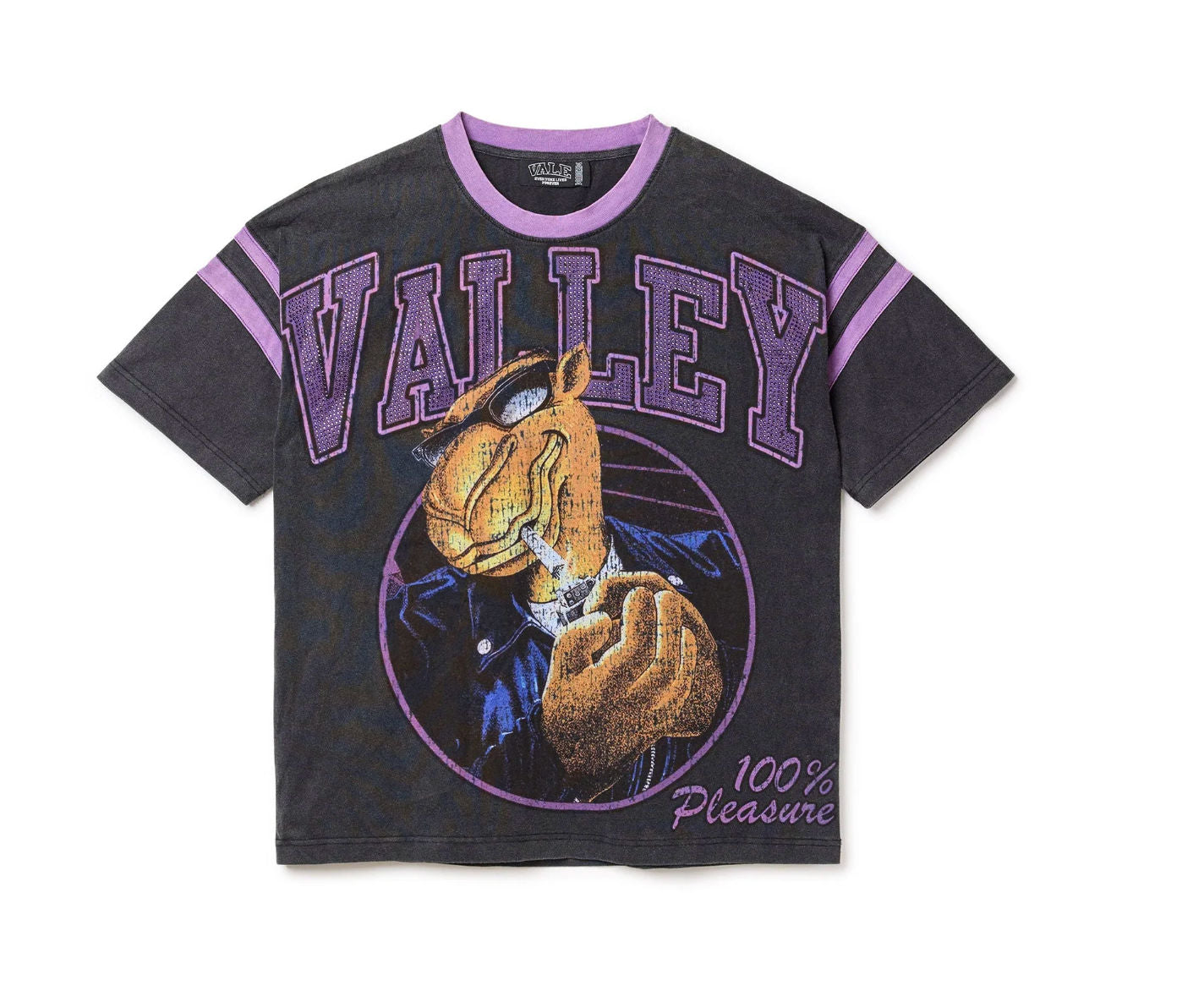 Vale Forever Purple Rays Bling T-Shirt Black