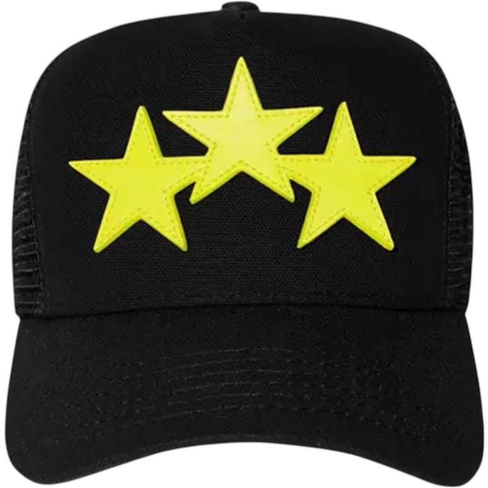 AMIRI Three Star Trucker Hat Black/Lime