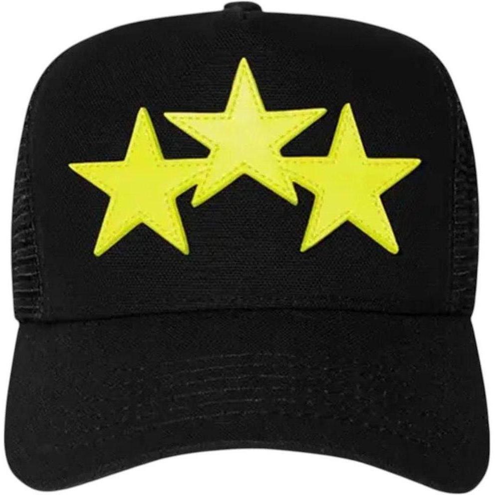AMIRI Three Star Trucker Hat Black/Lime