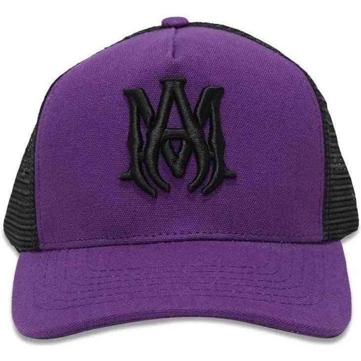 Amiri MA Logo Trucker Hat Purple Black