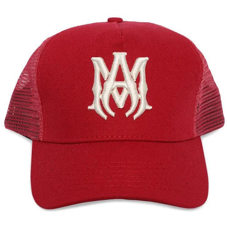 Amiri MA Logo Trucker Hat Red