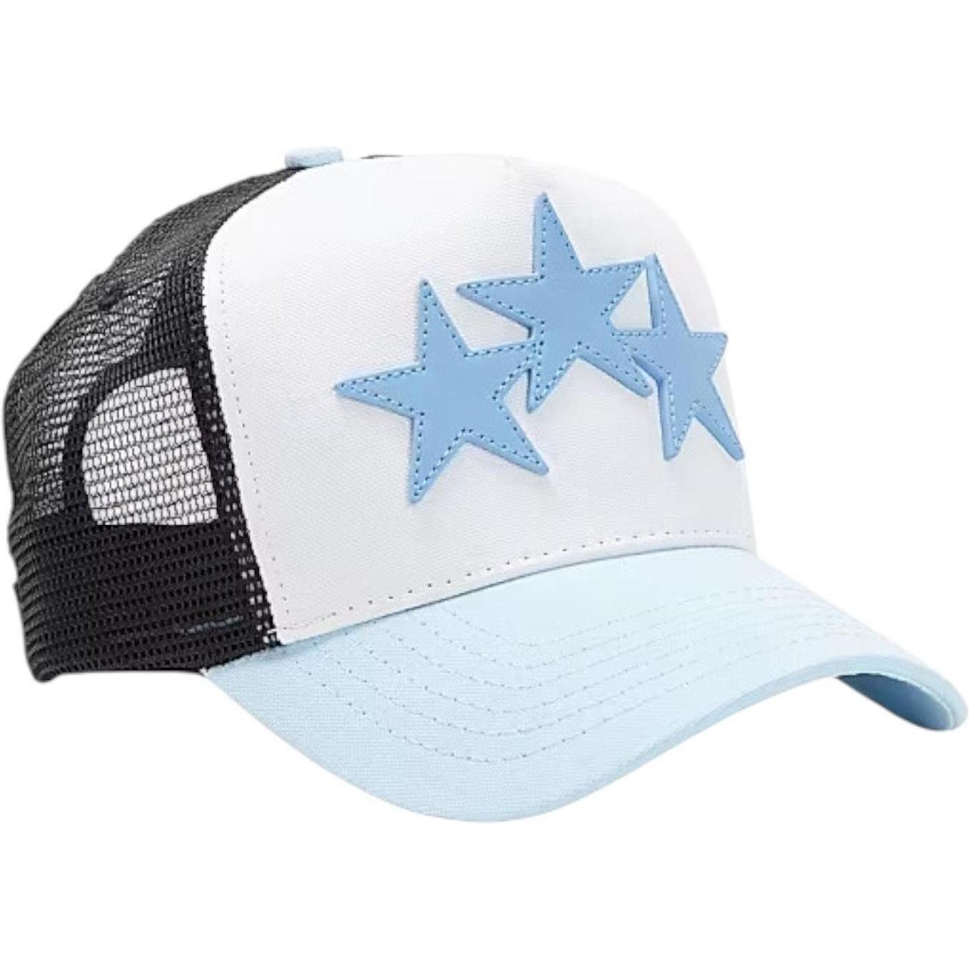 Amiri Triple Star Trucker Hat Light Blue