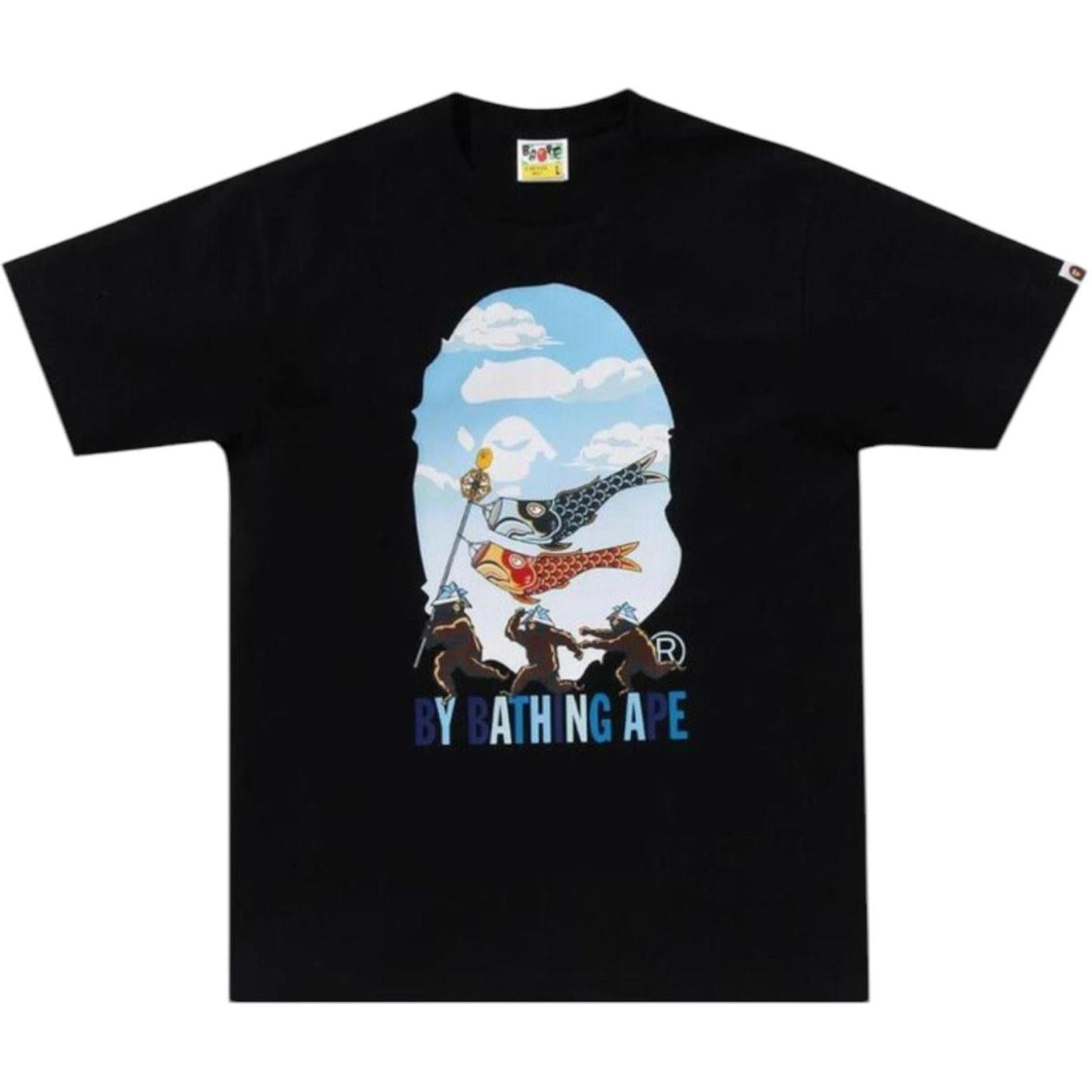 BAPE Carp Streamer By Bathing Ape Tee Black