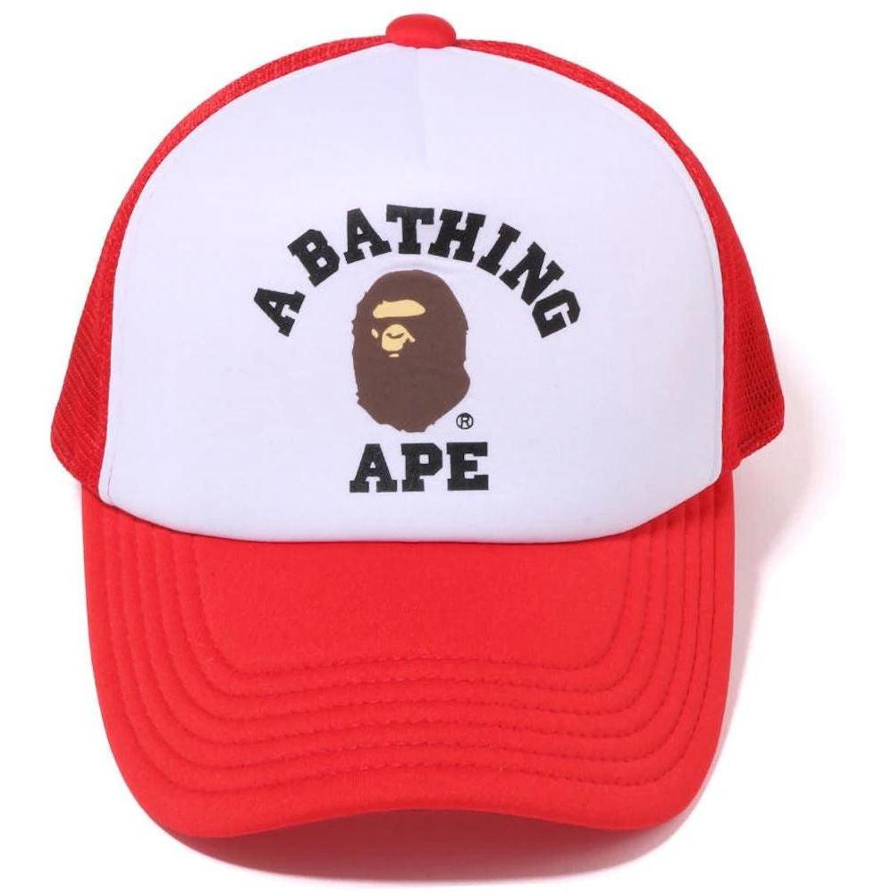 BAPE College Mesh Cap Red