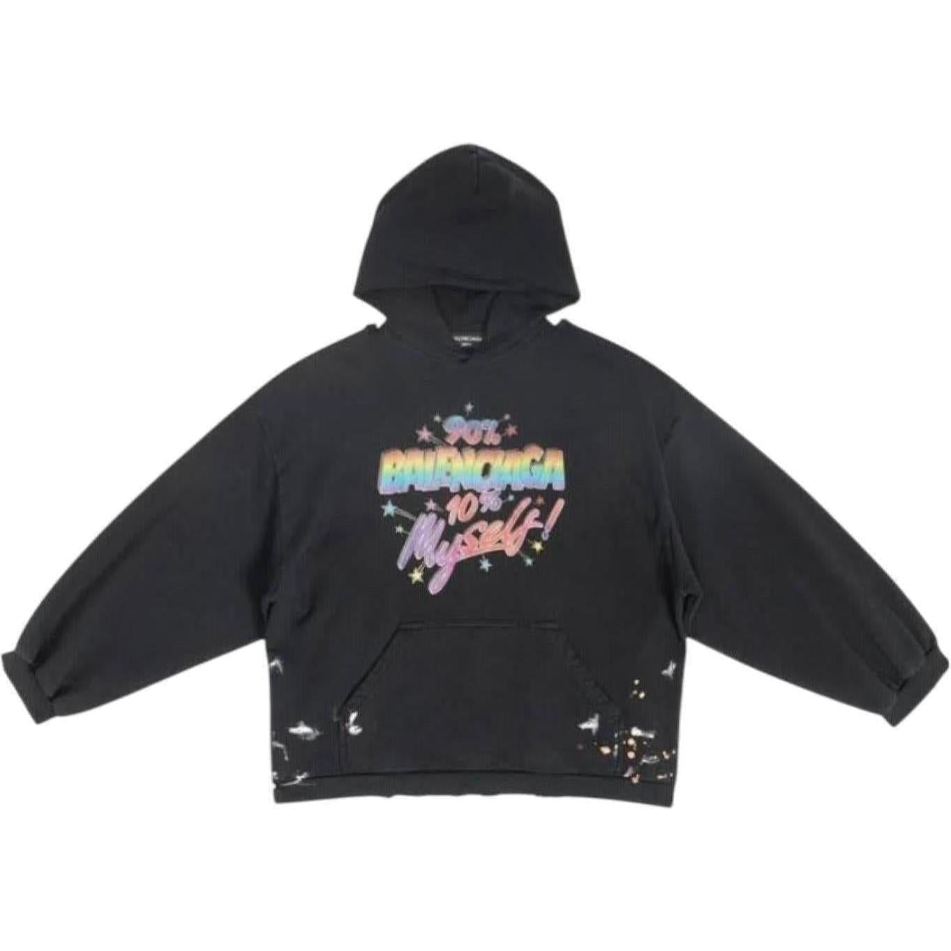Balenciaga 90/10 Slogan Print Hoodie