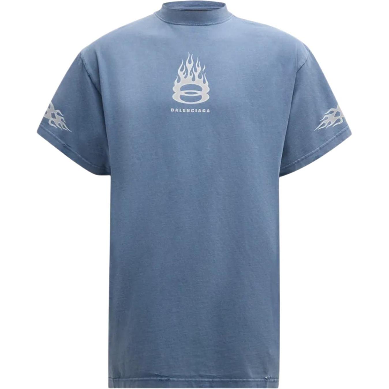 Balenciaga Burning Unity Flame T-Shirt Blue