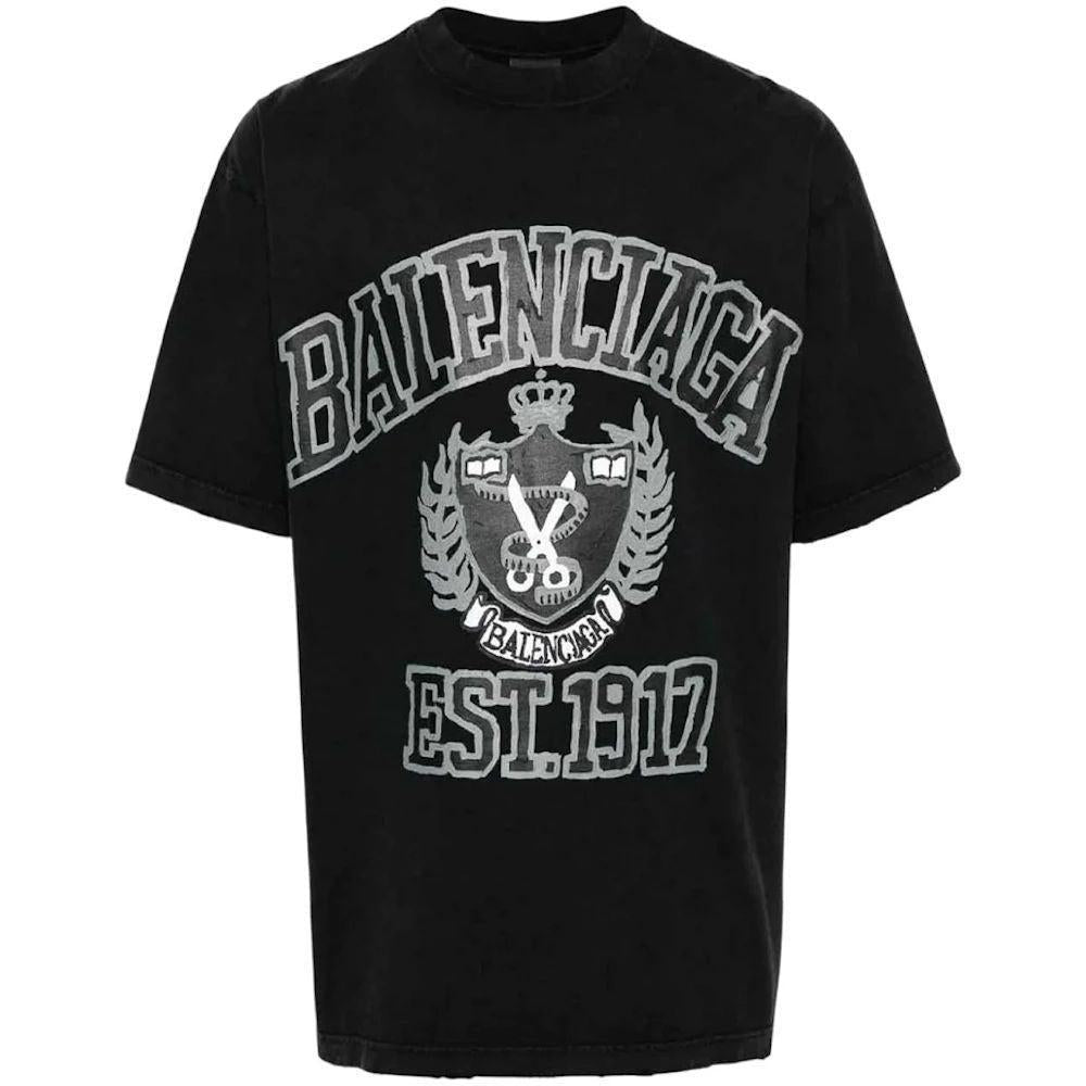 Balenciaga DIY College Medium Fit Tee Black White