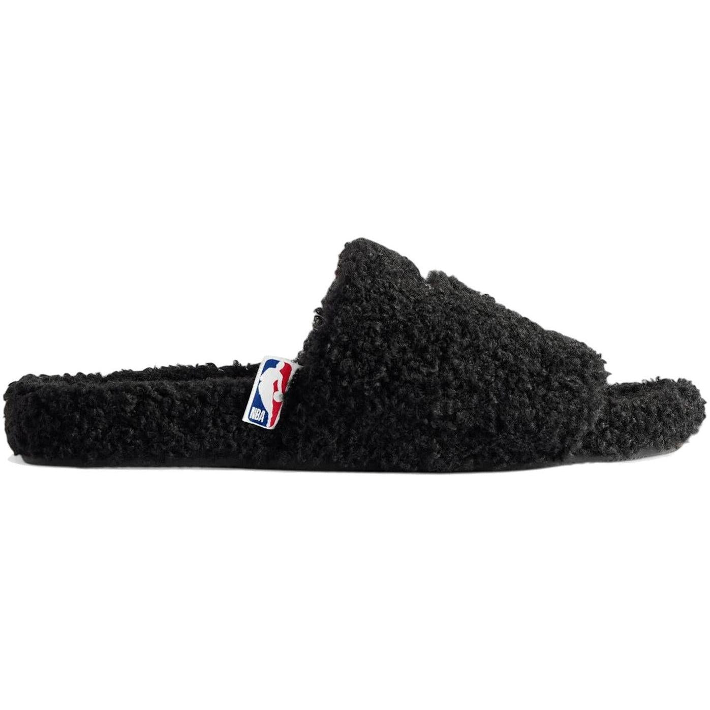 Balenciaga Furry Open Mule NBA Black White