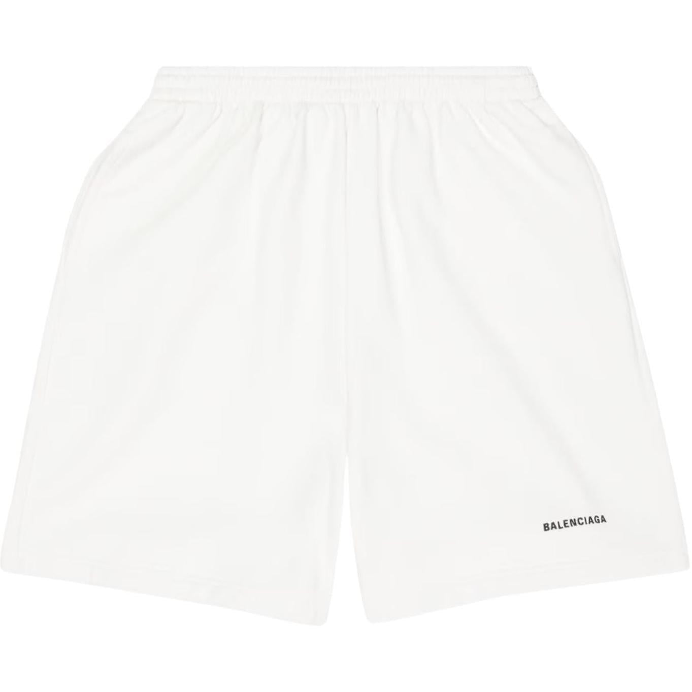 Balenciaga Logo Sweatshorts White