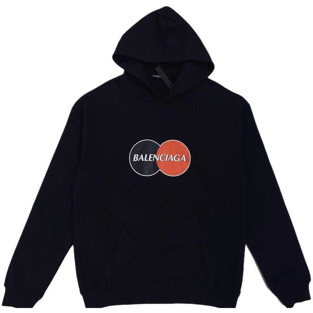 Balenciaga Mastercard Logo Hoodie Black