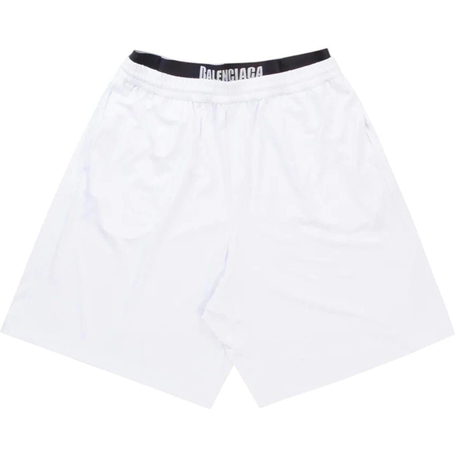 Balenciaga Mesh Hybrid Swim Shorts White