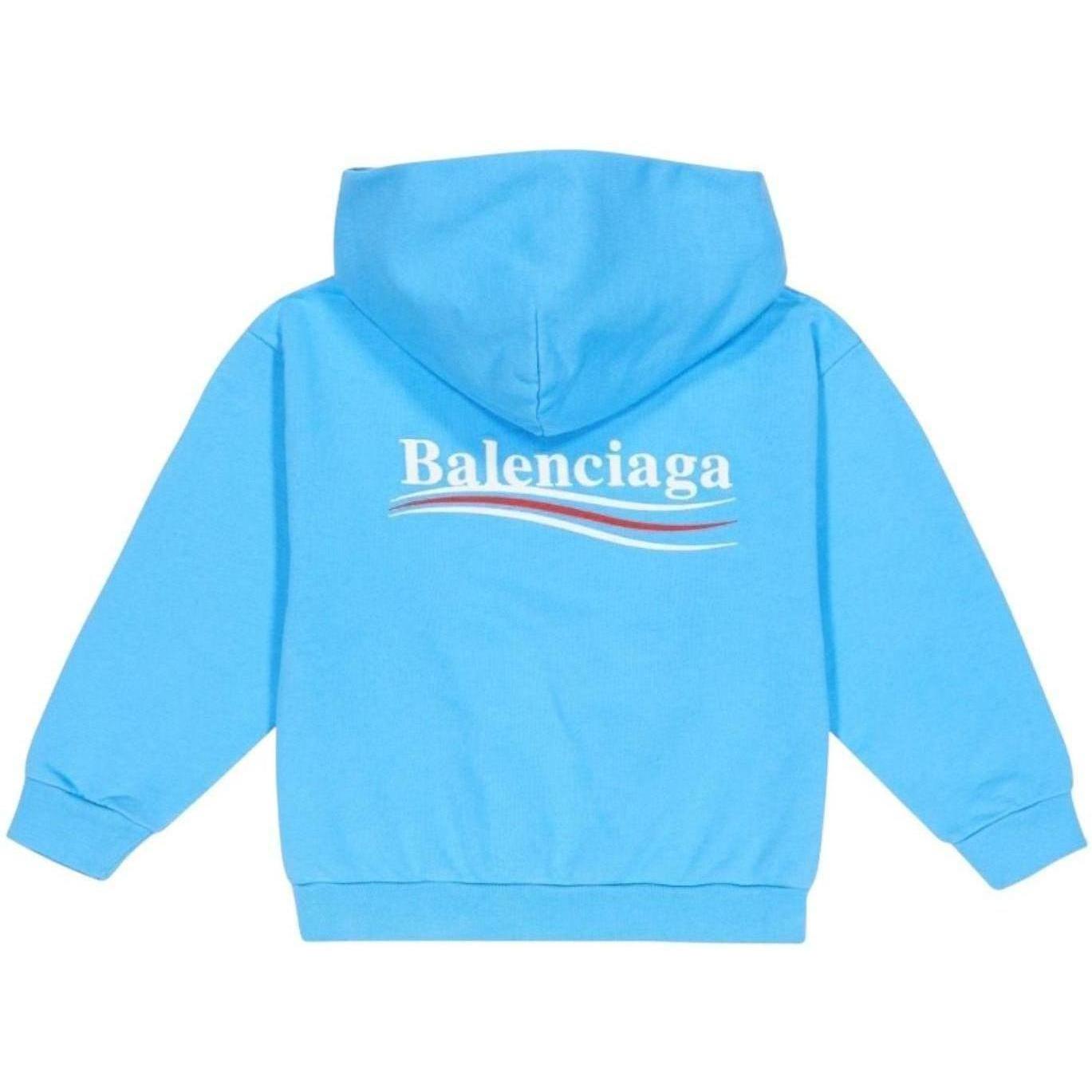 Balenciaga Political Campaign Medium Fit Hoodie Blue