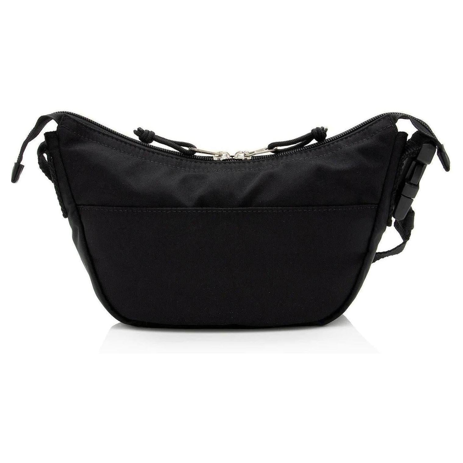 Balenciaga Recycled Nylon Logo Wheel Shoulder Bag Black