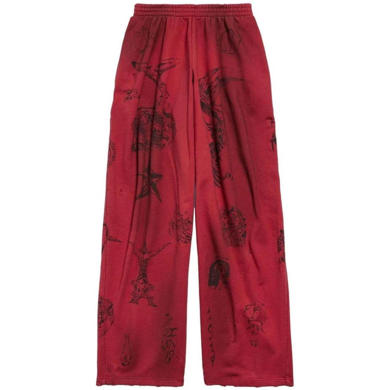 Balenciaga Tattoo Sweatpants Red