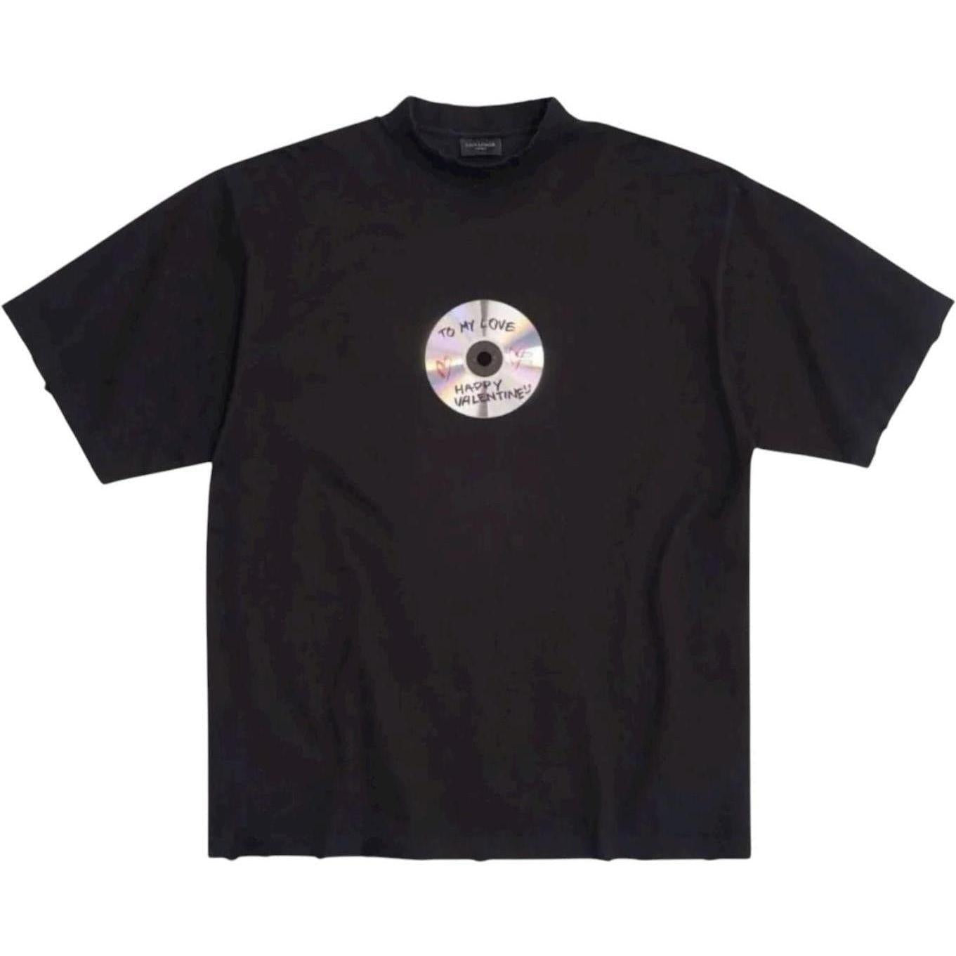 Balenciaga To My Love CD Disc T-Shirt Black