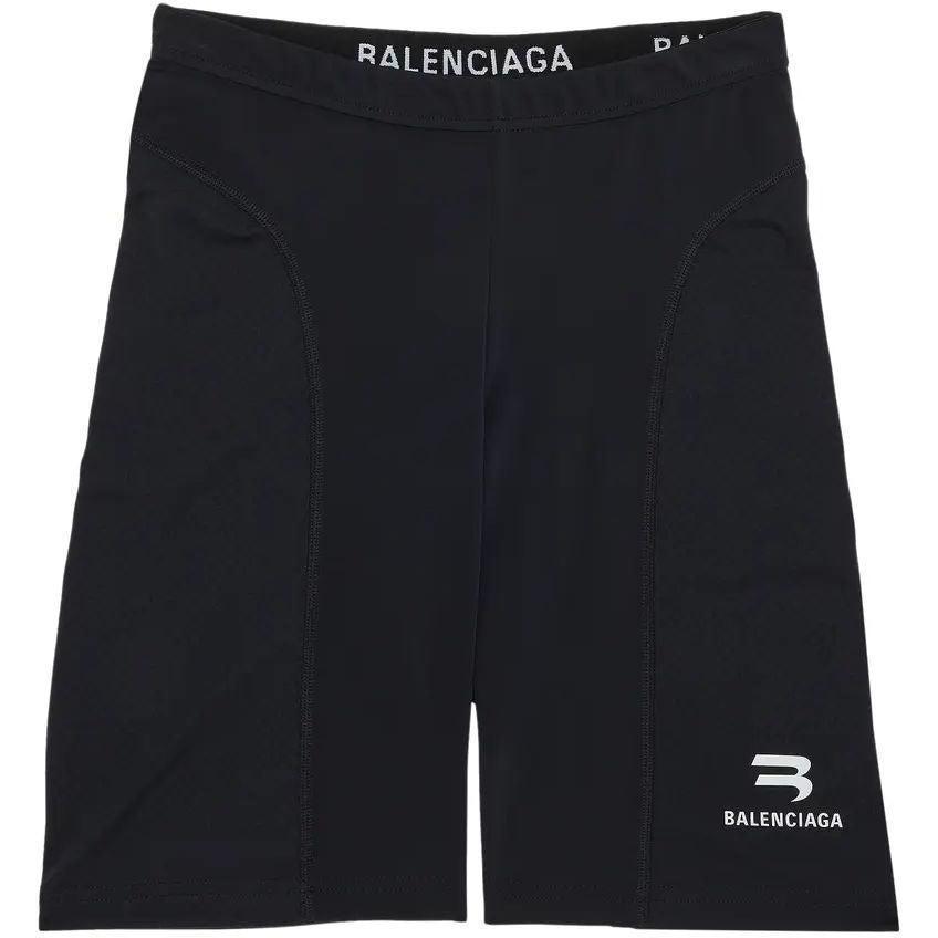 Balenciaga Women's Athlethic Cycling Shorts Black White