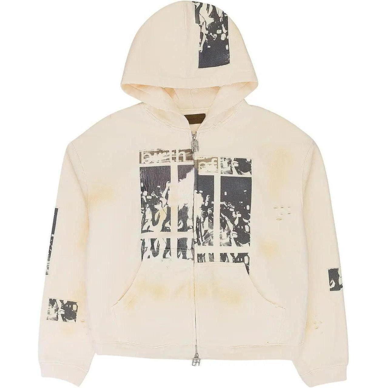 Birth Of Royal Child Flashlight Zip Up Hoodie Cream