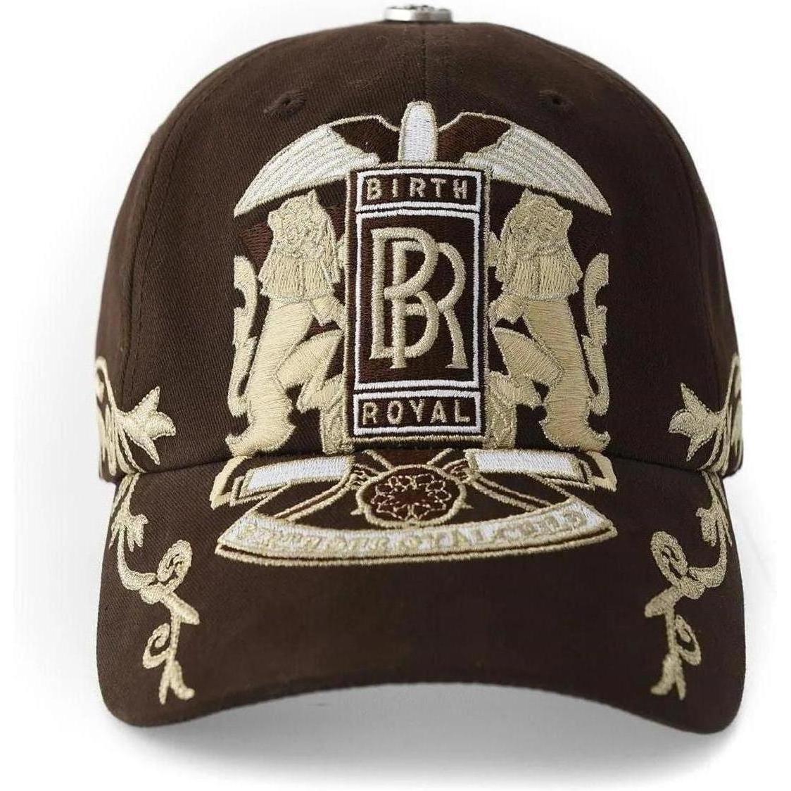 Birth of a Royal Child Double Lion Embroidered Hat Brown