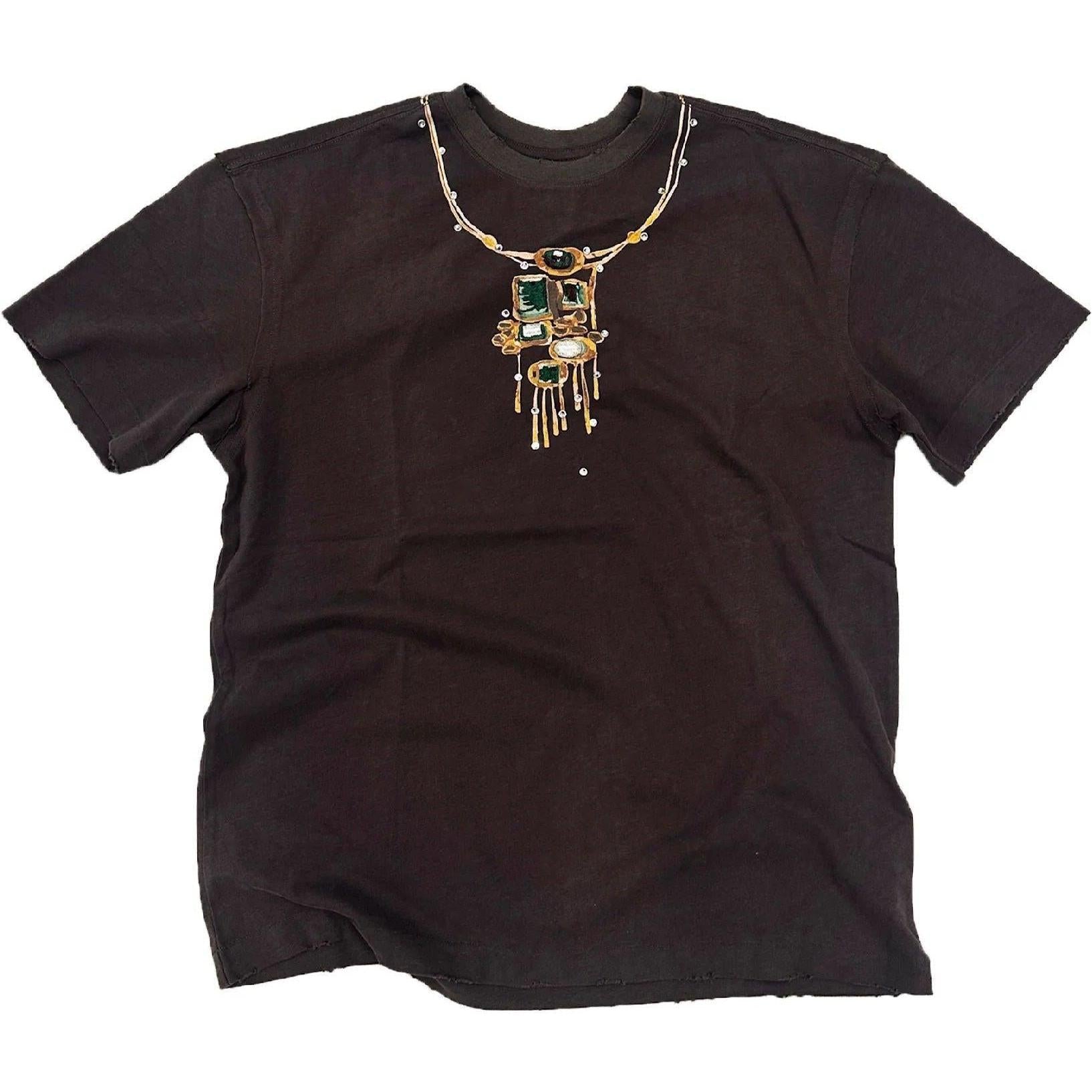 Birth of a Royal Child Gemstone Necklace Print T-Shirt Dark Grey