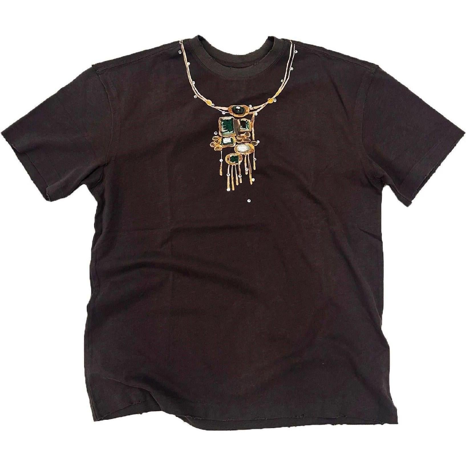 Birth of a Royal Child Gemstone Necklace Print T-Shirt Dark Grey