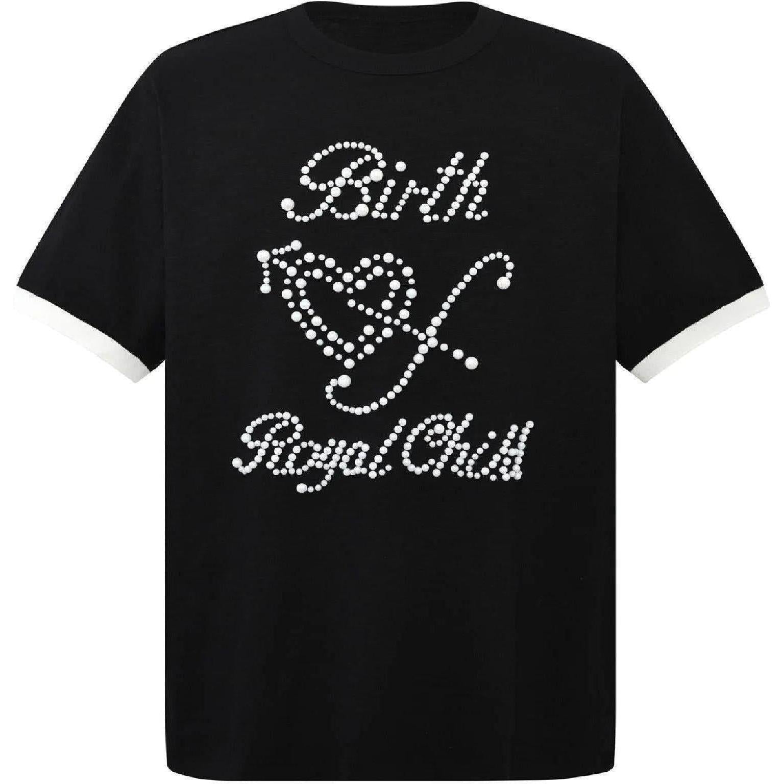 Birth of a Royal Child Pearl Patchwork T-Shirt Black