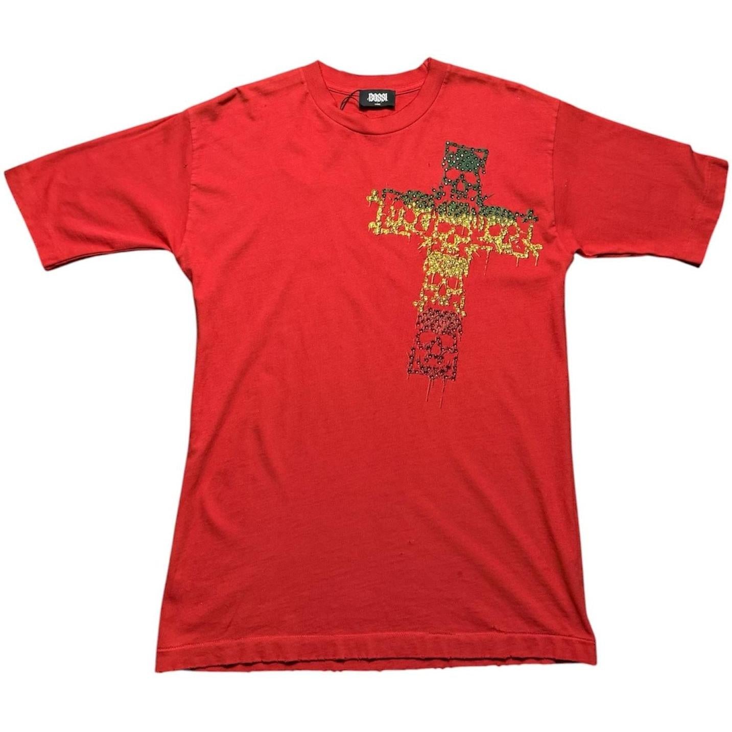 Bossi Skull Cross Vinatge Tee Red