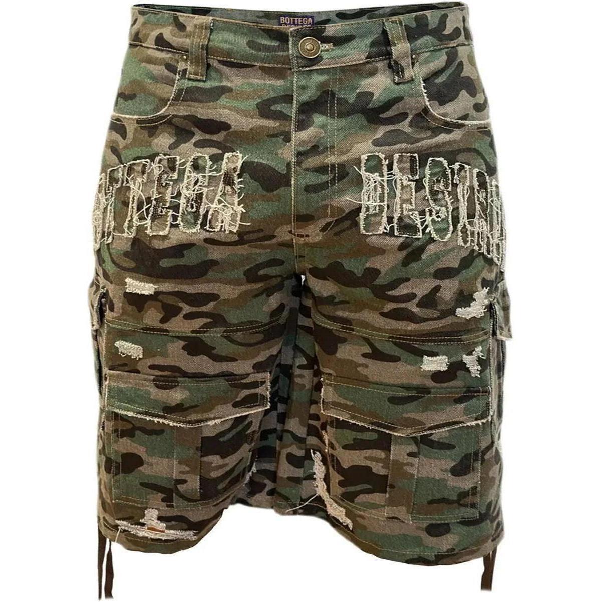 Bottega Desires Camo Cargo Shorts