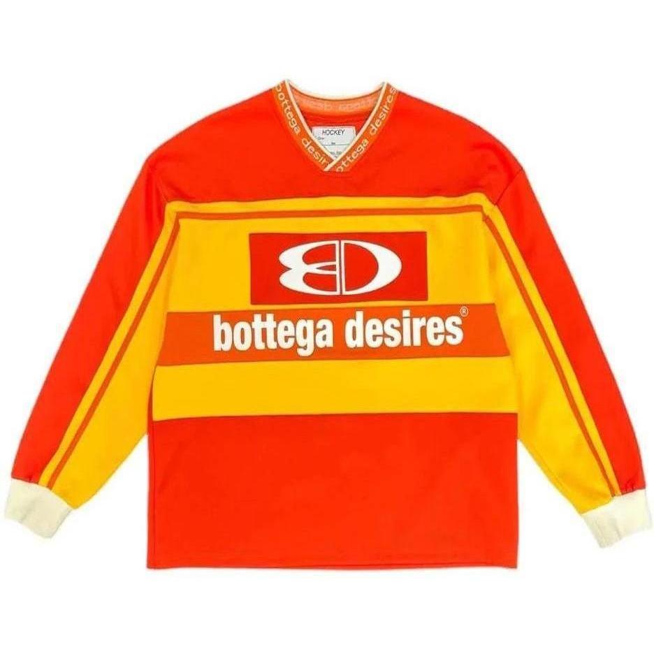 Bottega Desires Hockey Long Sleeve Jersey Orange Red