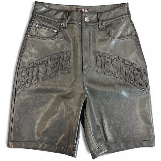 Bottega Desires Leather Shorts Black