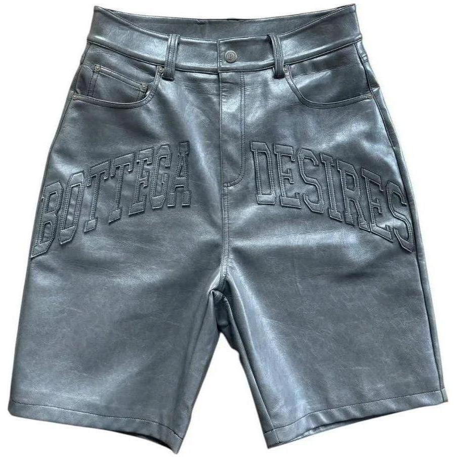 Bottega Desires Leather Shorts Grey
