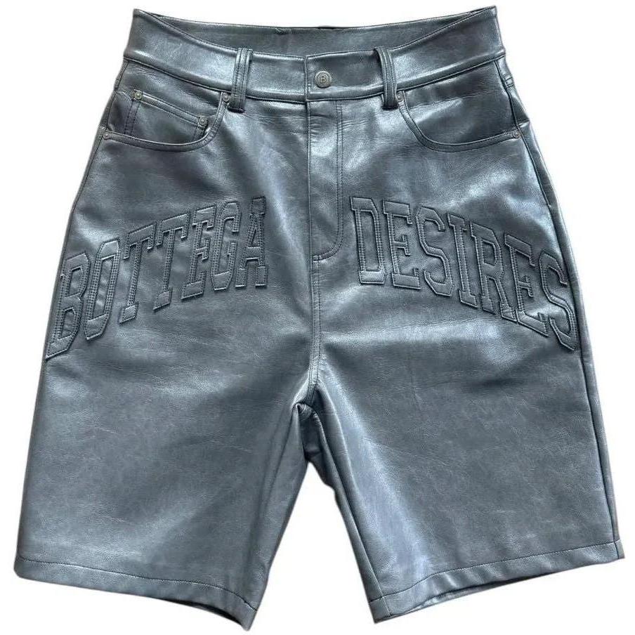 Bottega Desires Leather Shorts Grey