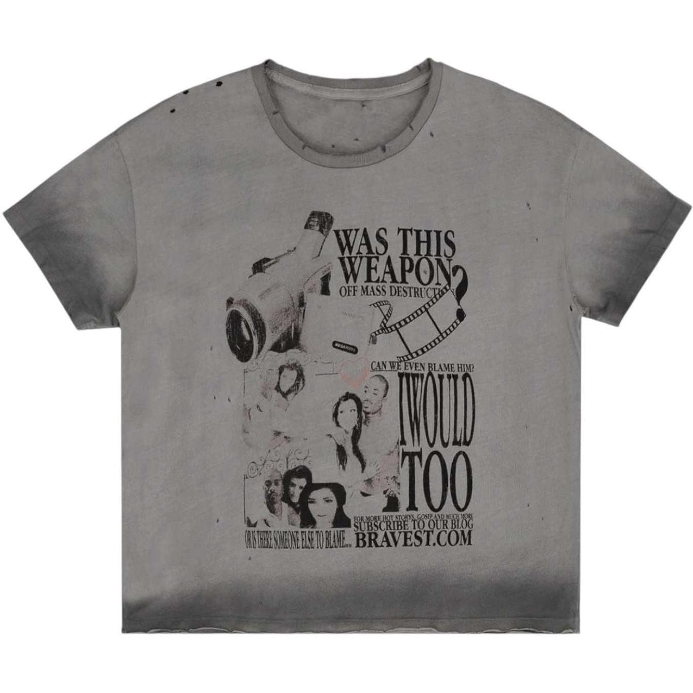 Bravest Studios Camcorder Vintage T-Shirt Grey