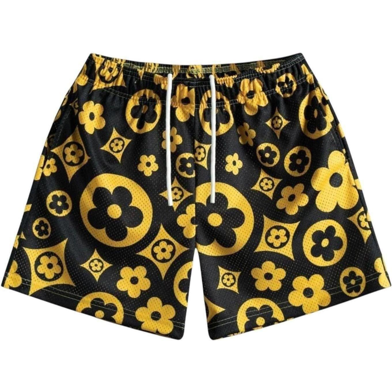 Bravest Studios Flower Shorts Black Yellow