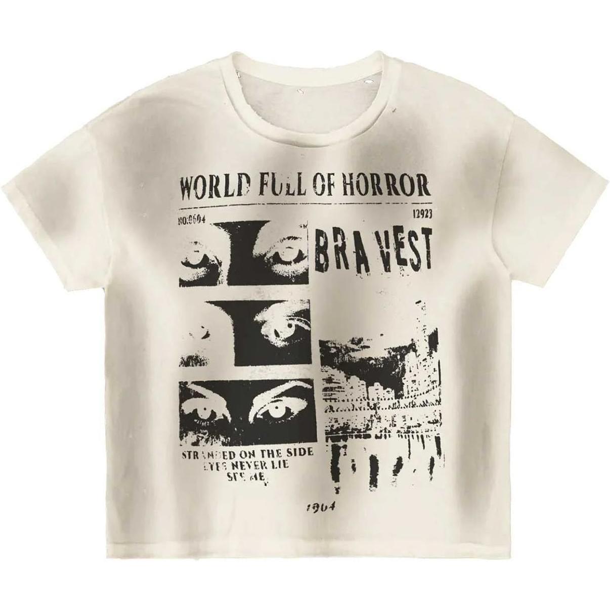 Bravest Studios Horrors Vintage T-Shirt White