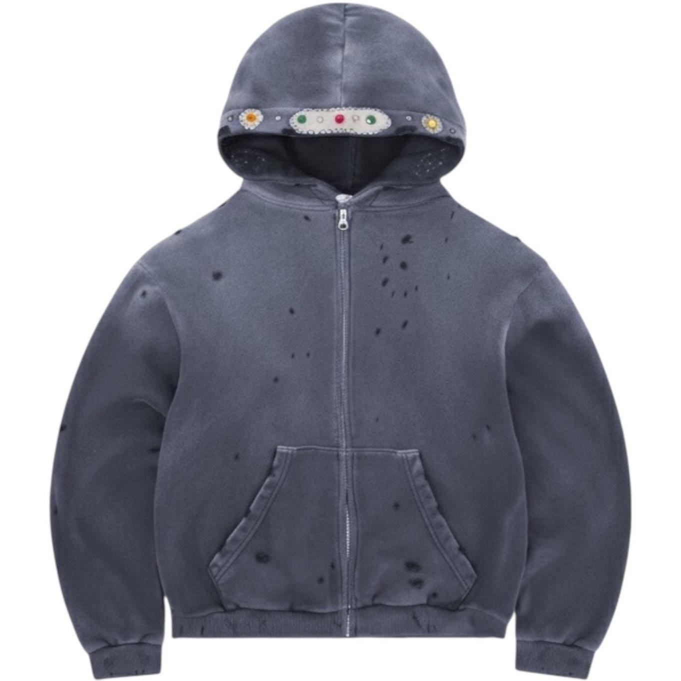 Bravest Studios Sapphire Zip Up Hoodie Grey