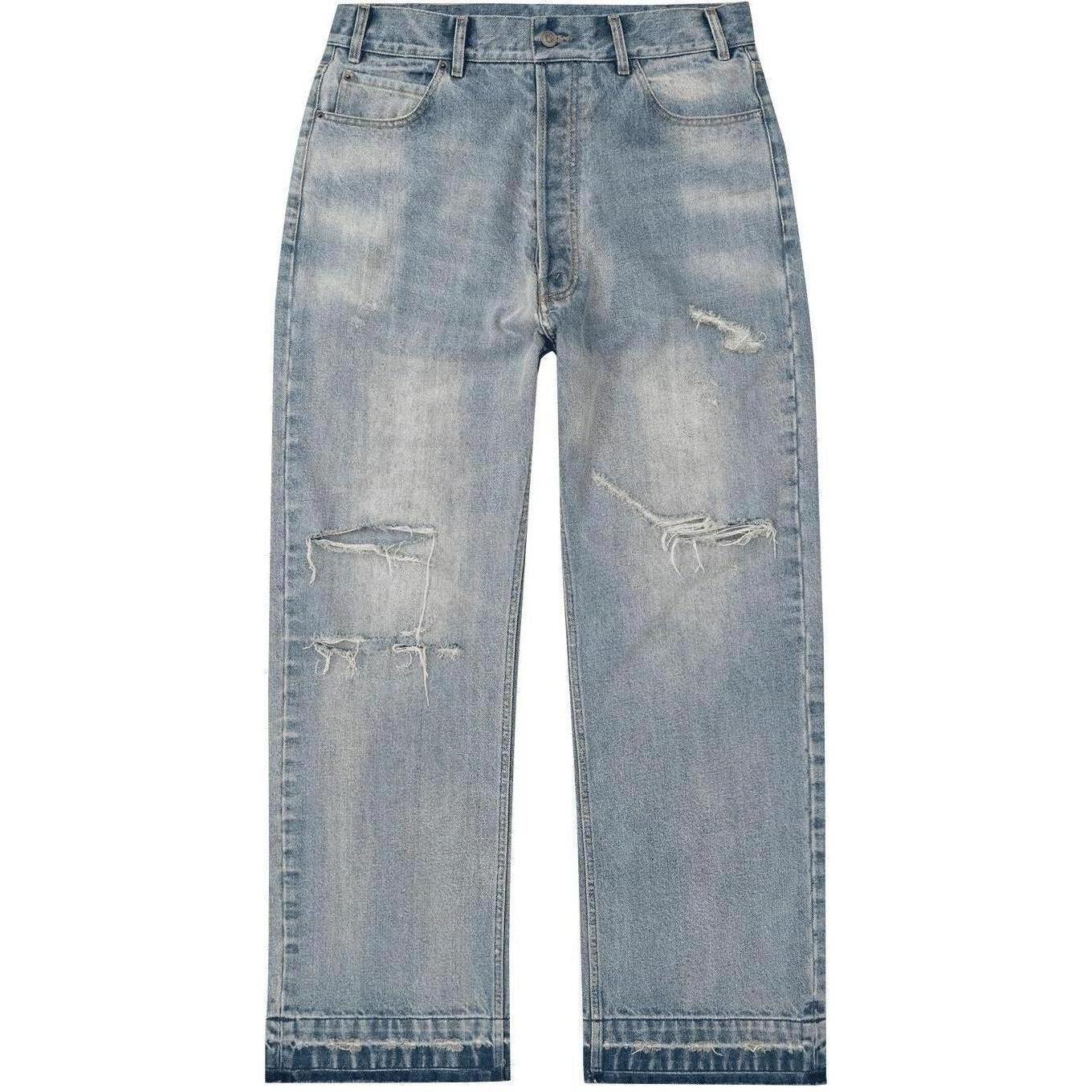 Bravest Studios Thrashed Baggy Denim Pants Blue