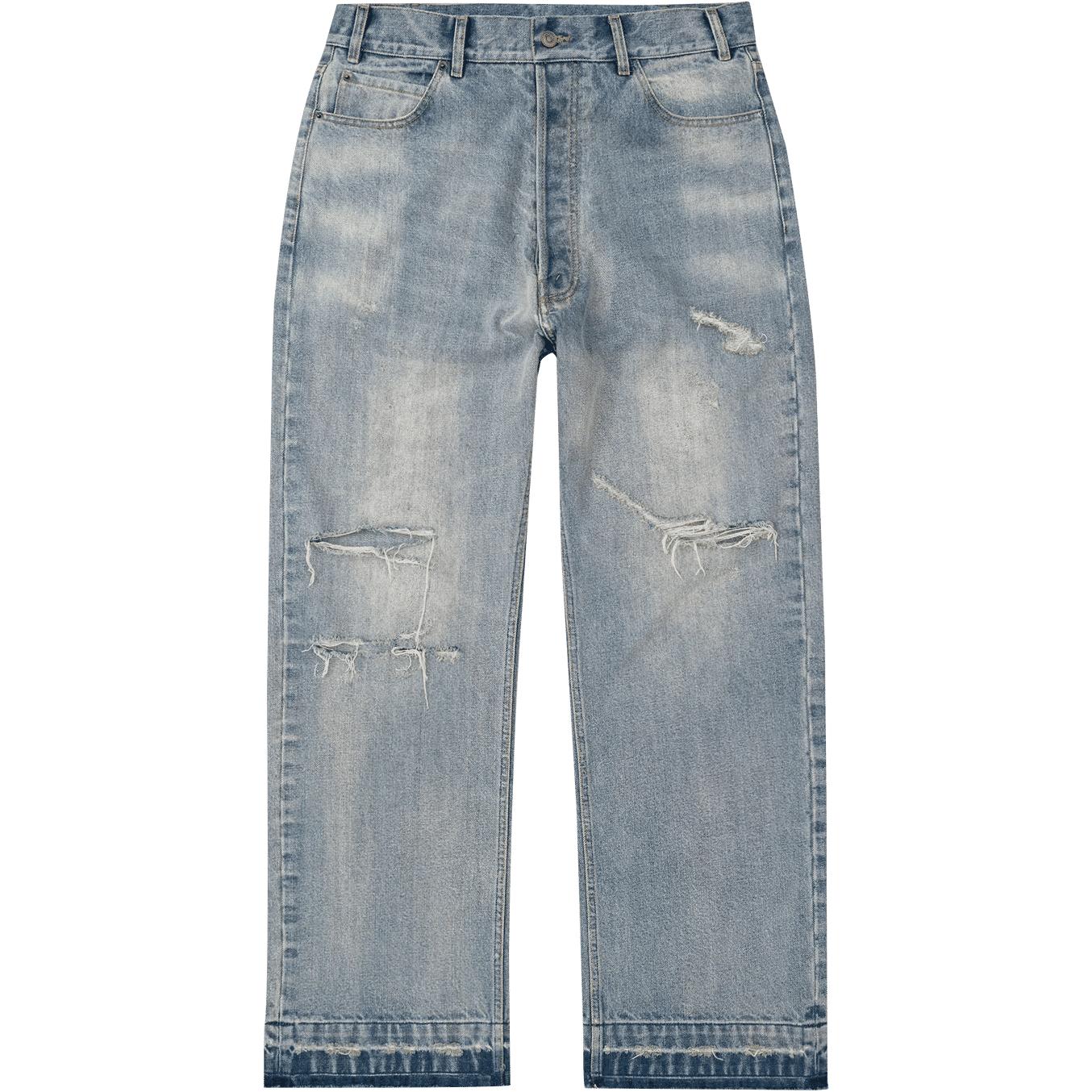 Bravest Studios Thrashed Baggy Denim Pants Blue