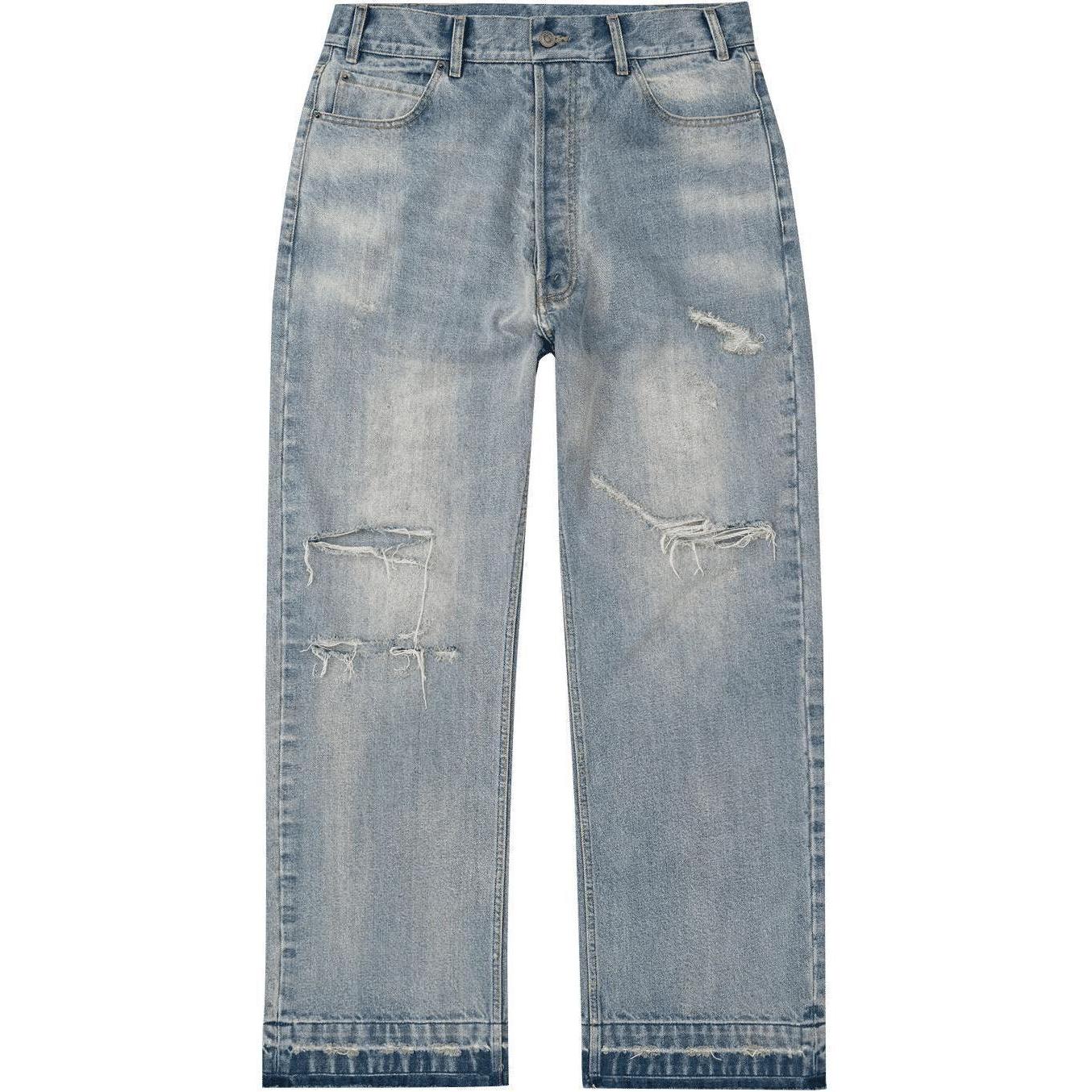 Bravest Studios Thrashed Baggy Denim Pants Blue