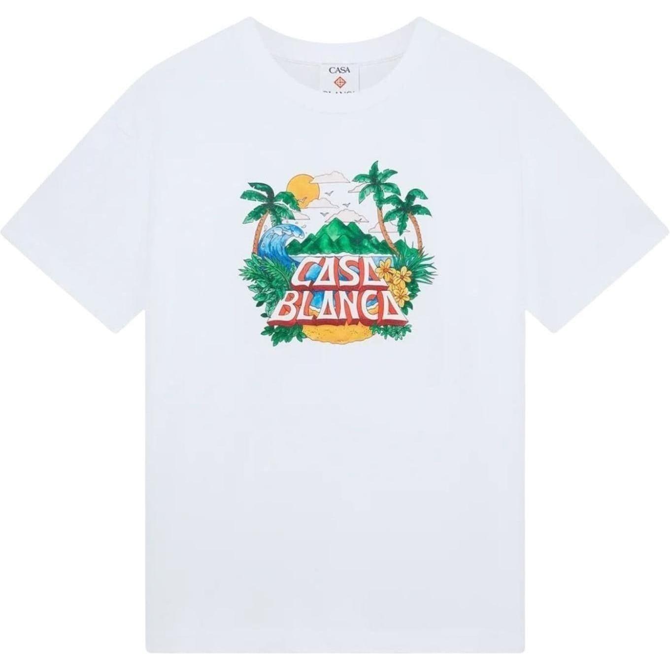 Casablanca Casa Beach Wave Short Sleeve T‑Shirt White