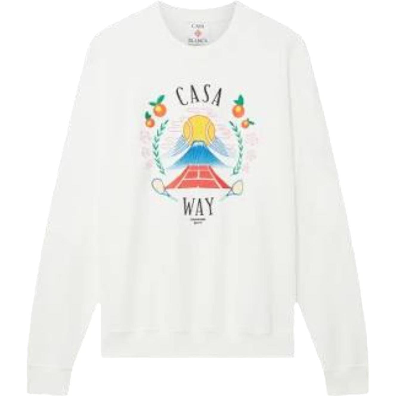 Casablanca Casa Way Mountain Embroidered Crewneck White