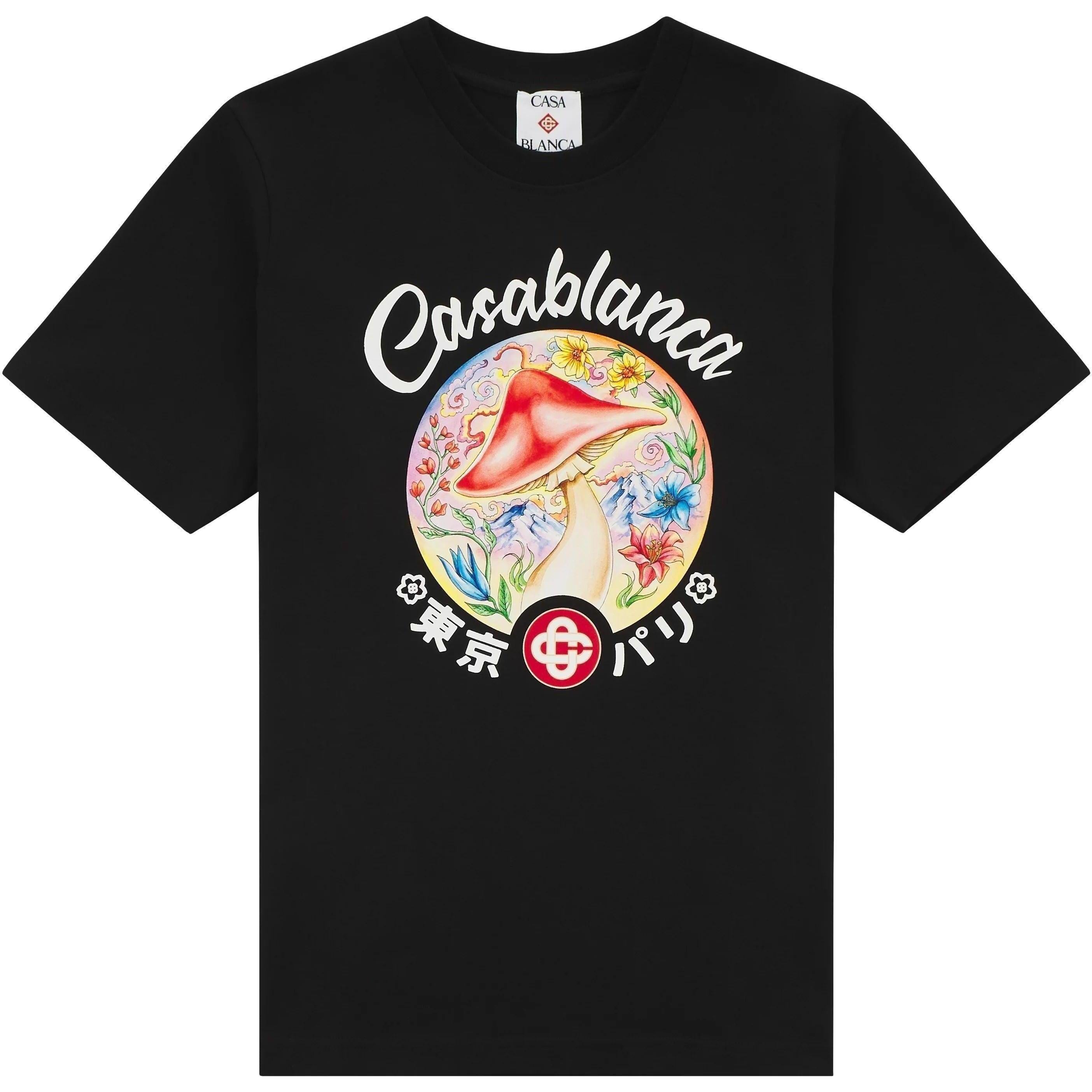 Casablanca Mushroom Short Sleeve T-Shirt Black