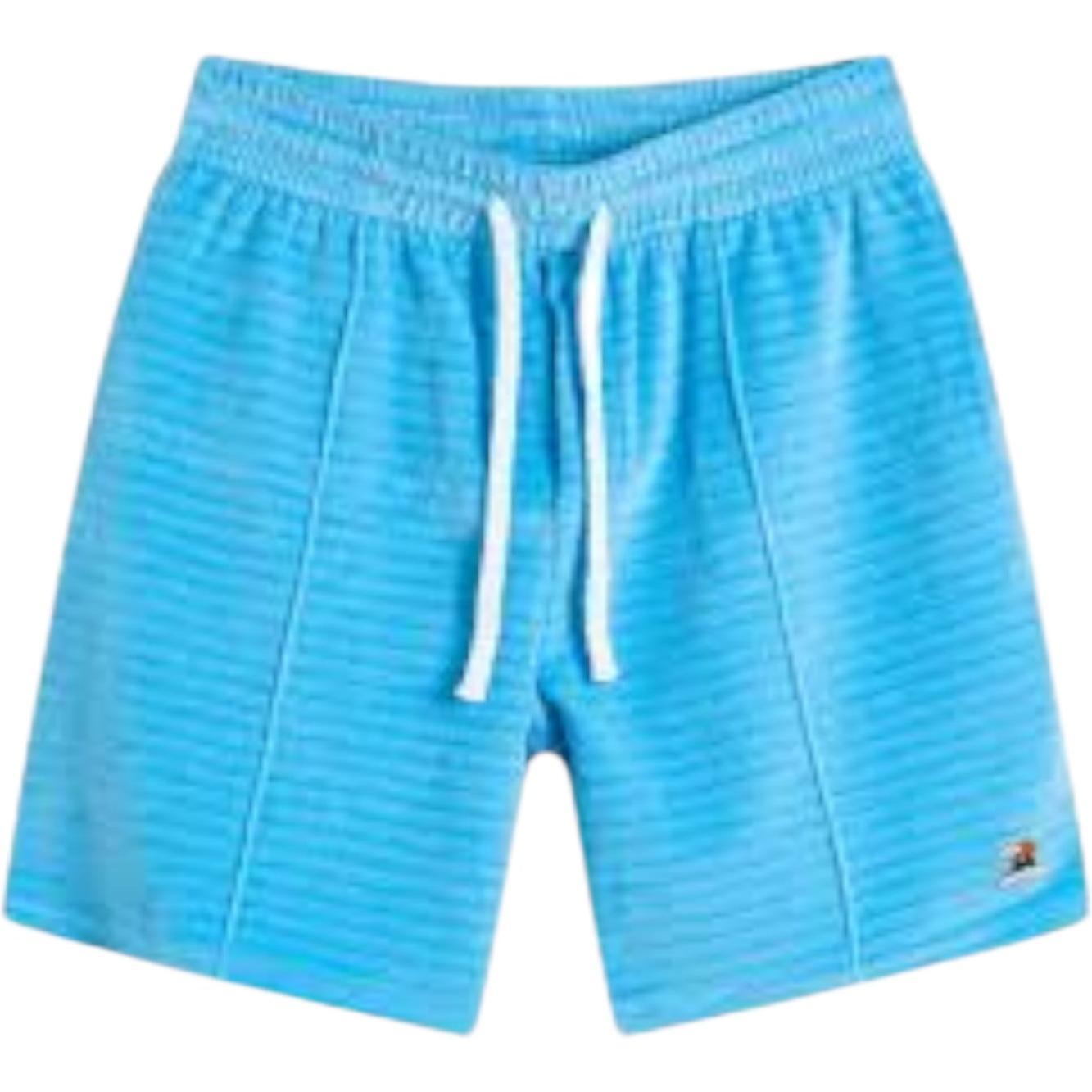 Casablanca Velour Pin Tuck Shorts Blue