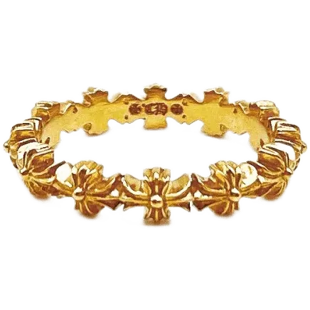 Chrome Hearts 22K Gold Tiny E Ring - US Size 7