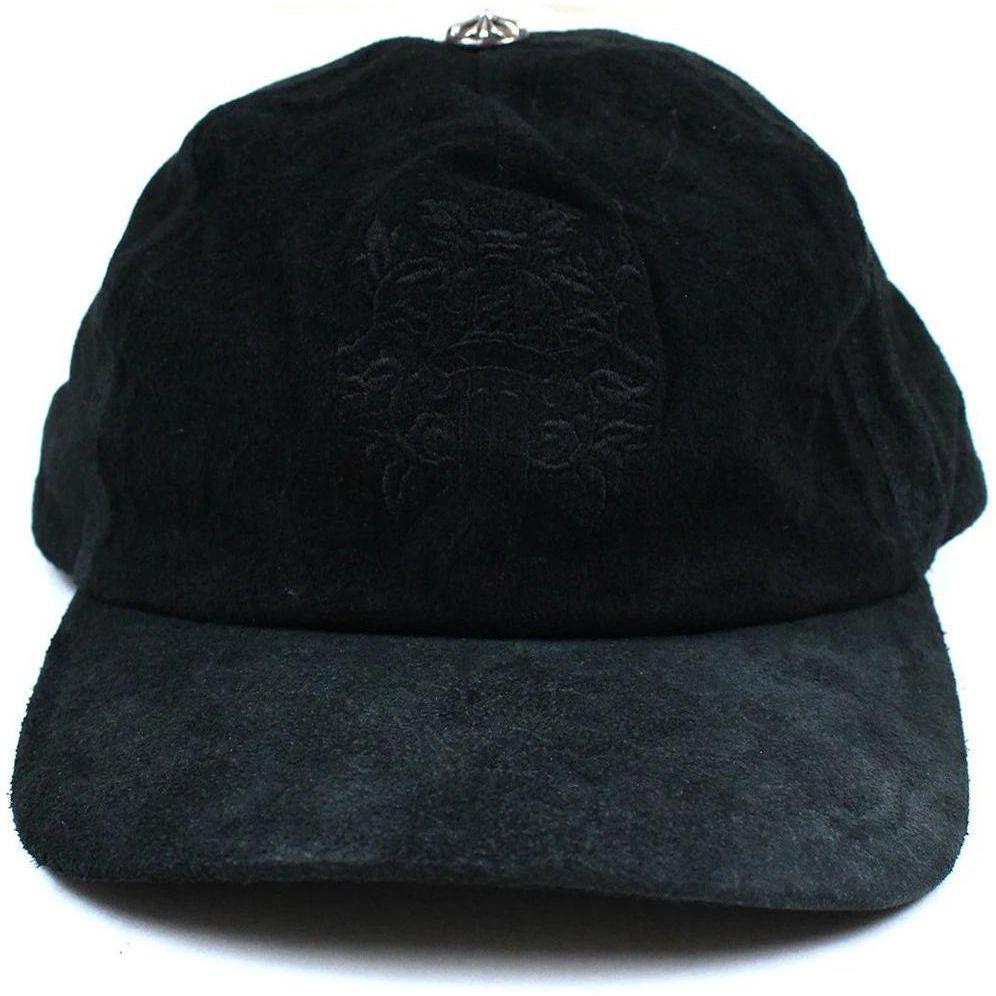Chrome Hearts 5 Panel Suede Baseball Cap Black