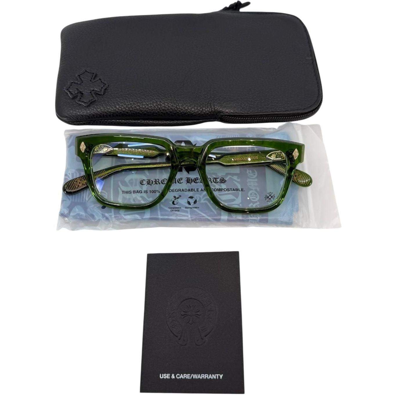 Chrome Hearts Ambidixtrous Green/18k Gold Plated Glasses